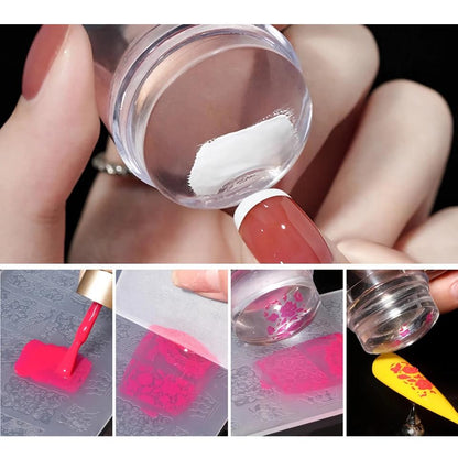 💅 50% KORTING VANDAAG - Clear Jelly Nail Art Stamper en Scraper Set - Siliconen Marshmallow Design Manicure Tool