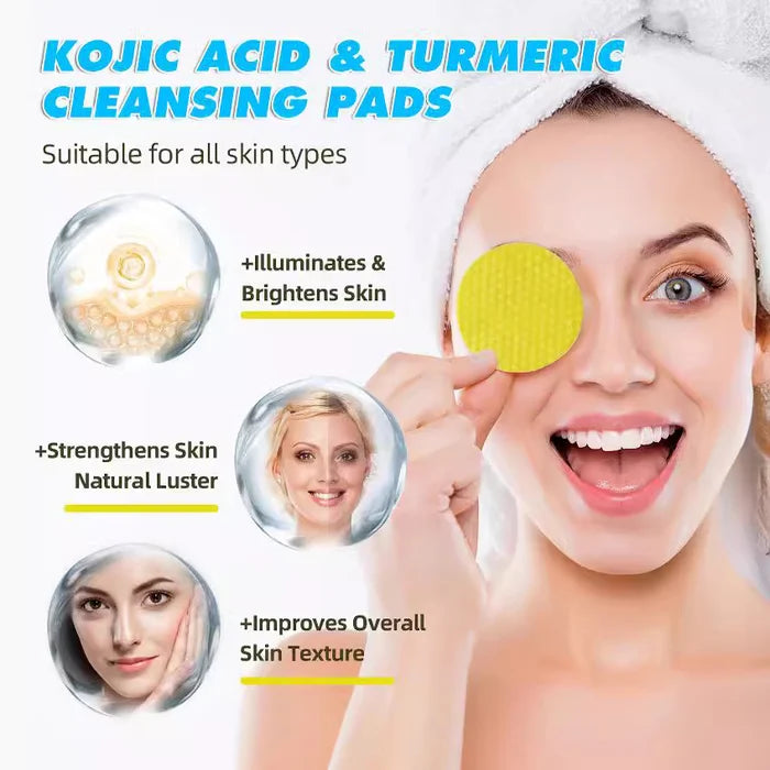 😍2024 Turmeric Kojic Touch™  Facial Handmade Pads |  One try is all it takes!