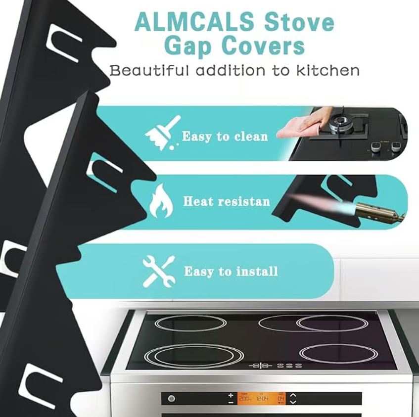 🔒 Spill Block™ - Stove Gap Covers Stainless Steel 🔒