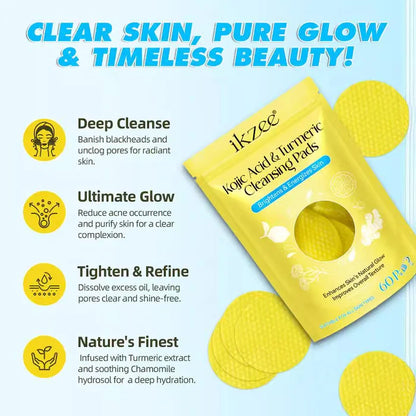 😍2024 Turmeric Kojic Touch™  Facial Handmade Pads |  One try is all it takes!