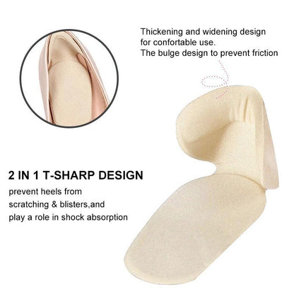 1 Pair of Super Soft T-shaped Silicone Anti-bladder Heel Pad